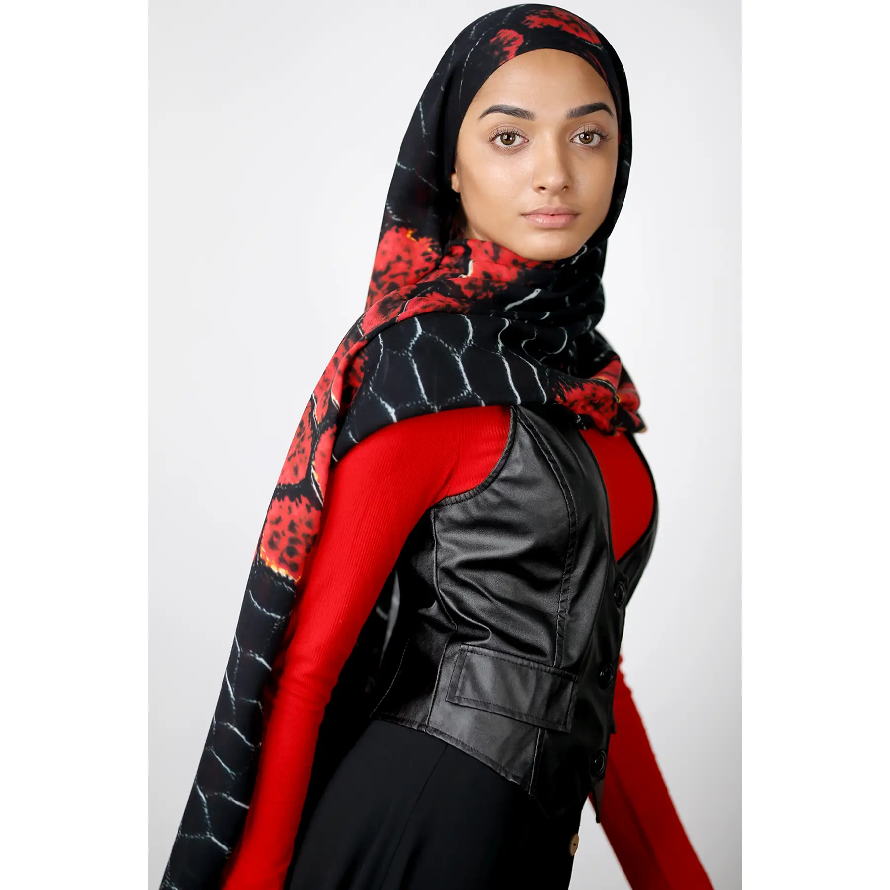 Berry Chameleon Print Modal Hijab