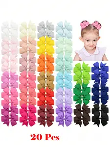 20pcs Random Cute Playful Butterfly Shape Hair Clips, Suitable For Children, Colorful And Fun Hair Accessories, All-Season Polyester Butterfly Hair Clips, Suitable For Casual Daily Wear, Holidays And Party Decorations Love Valentine, Hair Accessory Set