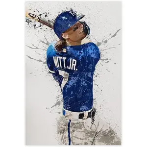 Bobby Witt Jr Poster Baseball Canvas Poster Wall Art Decor Print Picture Paintings for Living Room Bedroom Decoration