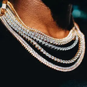 4/5MM Classic Tennis Chain Waterproof Copper Iced Out Cubic Zirconia Hip Hop Fashion Jewelry Women Gift