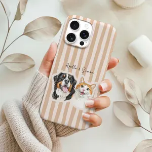 Personalized Pet Phone Case With Photo + Name Portrait For Iphone + Samsung, Personalized Dog Phone Case Cat Phone Case Gift