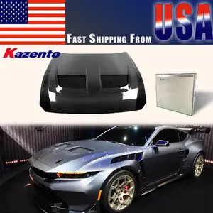 For Ford Mustang 2024 7th Gen S650 Muscle Pony Car GD Style Carbon Fiber Hood US WAREHOUSE CLEARANCE SALE