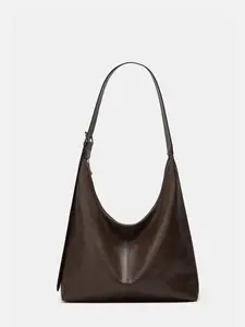 New fashionable soft leather convenient large capacity multifunctional versatile hand-held half moon bag suitable for daily commuting and friend gatherings Pu Tote Satchel Handheld Bag Purse