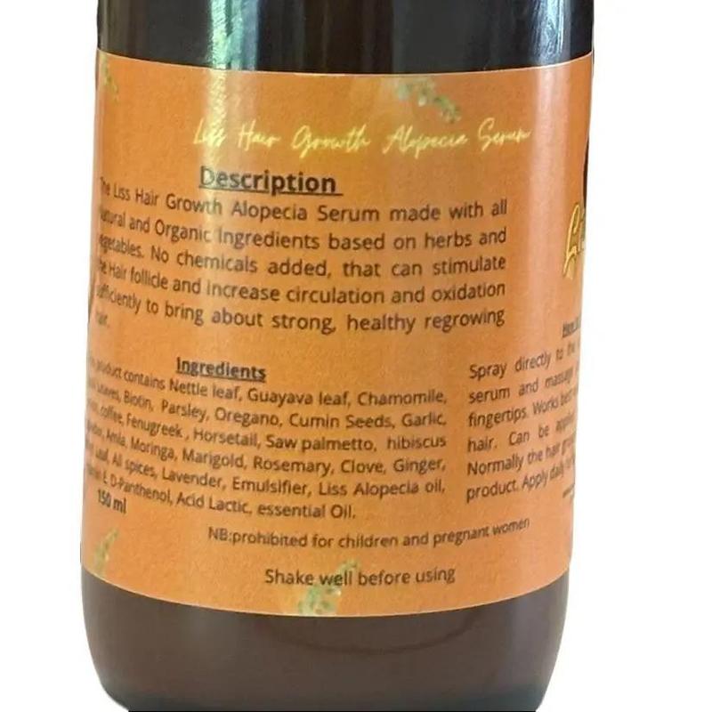 Liss Hair Growth Serum 4 Oz Mini Bottle Nettle Leaf Root Strengthening for On-the-Go Use Travel Size Compact & Portable