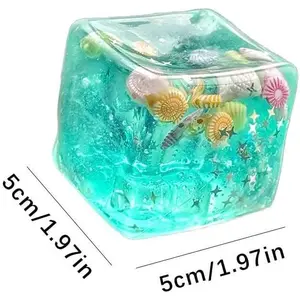 1PCS/2PCS/3PCS/6PCS  Square Gel Ice Cube Squeeze Toy, Slow Bounce Maltose Ice Ball Stress Relief, Portable Office Venting Decompression Toy, Unisex