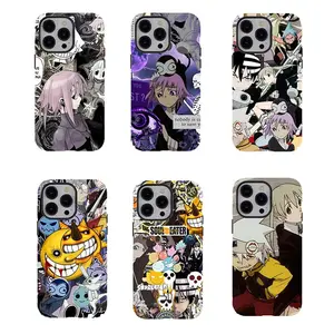 Soul Eater Crona Dark Gothic Phone Case,for iPhone 16 15 14 13 12 11 for Samsung S25 24 23 22 21,Anime Shockproof Protective Cover,Shockproof Durable Design Phone Case,Soul Eater Collage Protective Phone Case,cute gift For Fan