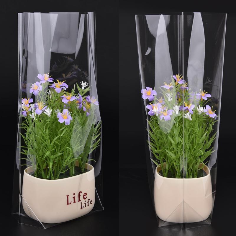 50 count Bottom Gusset Bags 8"x 12" Clear Cello Cellophane  Goodie Bags with  Twist Ties, Party Favor Packaging,  Mug Wrapping