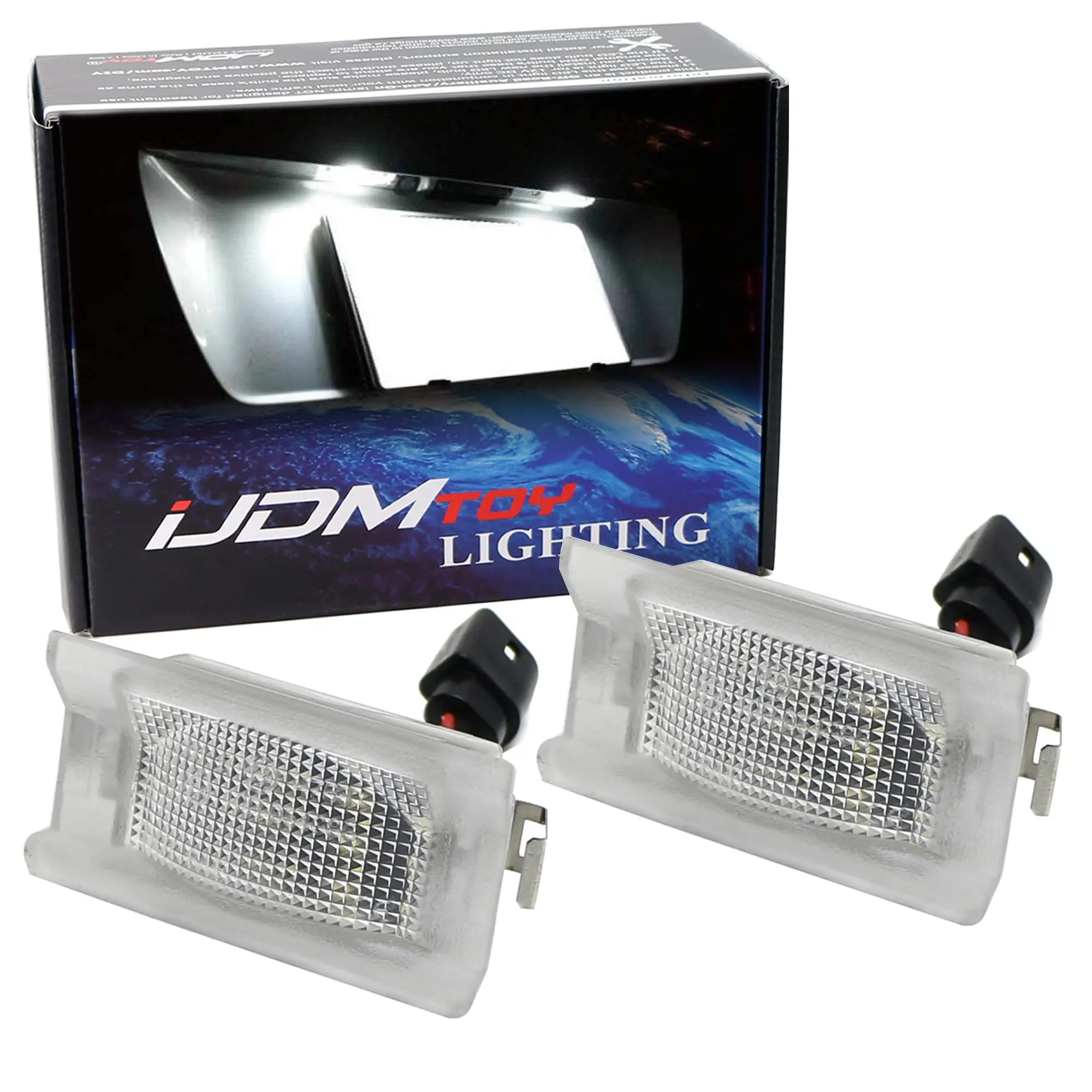 iJDMTOY 3W Full LED License Plate Light Kit For 1992-1995 BMW E34 5 Series Touring Wagon, Powered by 18-SMD Xenon White LED