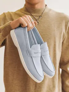 Men's Casual Lace-Up Low Top Suede Slip on Shoes, Simple All-match Style Walking Shoes, Fashionable Comfortable Shoes for Daily Wear, Boy, Low Top Loafers, Elegant Plain Loafers