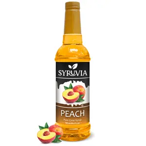 Syruvia Peach Syrup for Drinks 25.4 Ounces Peach Flavoring Syrup