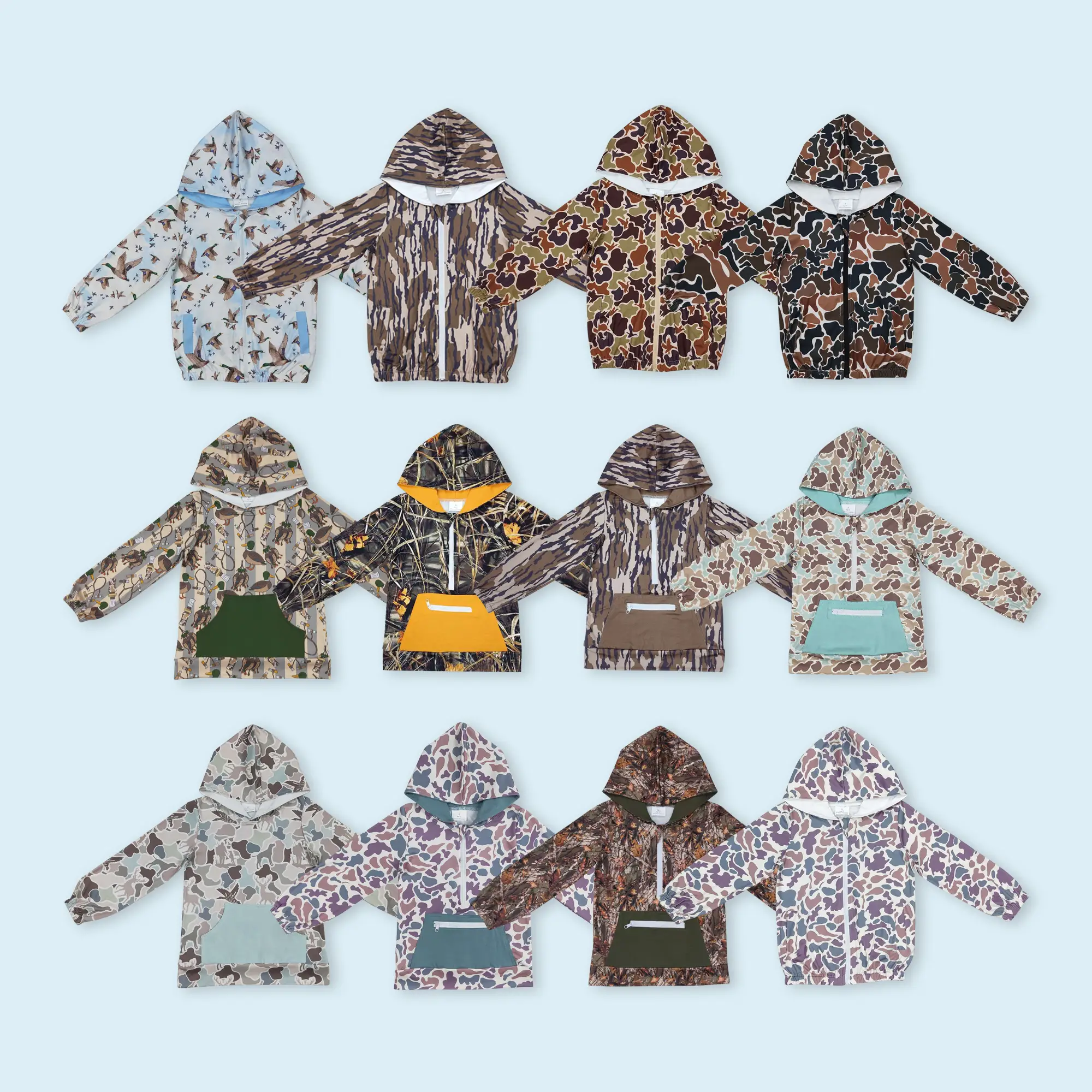 Camouflage hunting season kids boy hoodie top