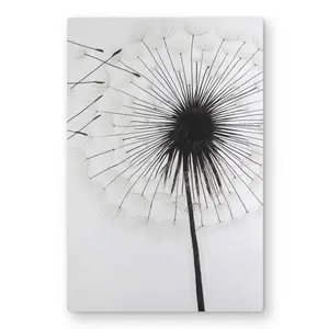 Begin Home Decor C1MP2436FDY69N 24 x 36 in. Silhouette of Dandelion - Monochrome Metal Print Wall Art for Bedroom