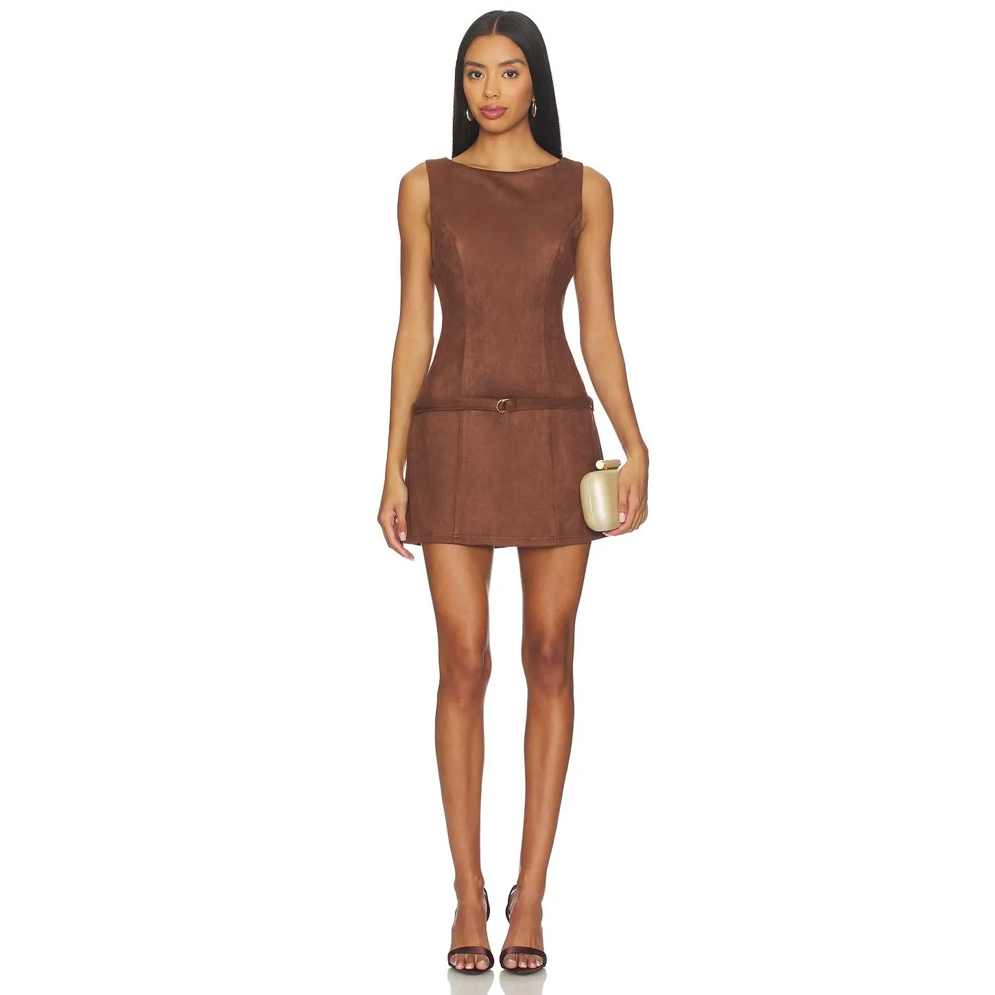 MORE TO COME Rileigh Mini Dress in Brown