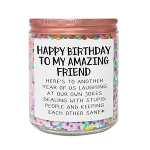 Best Friends Birthday Gifts for Women Friendship - Funny Sister Birthday Gifts for Friend Female BFF Bestie Gift for Women, Vanilla Cake Scented Bday Candles Happy Bday Decorations