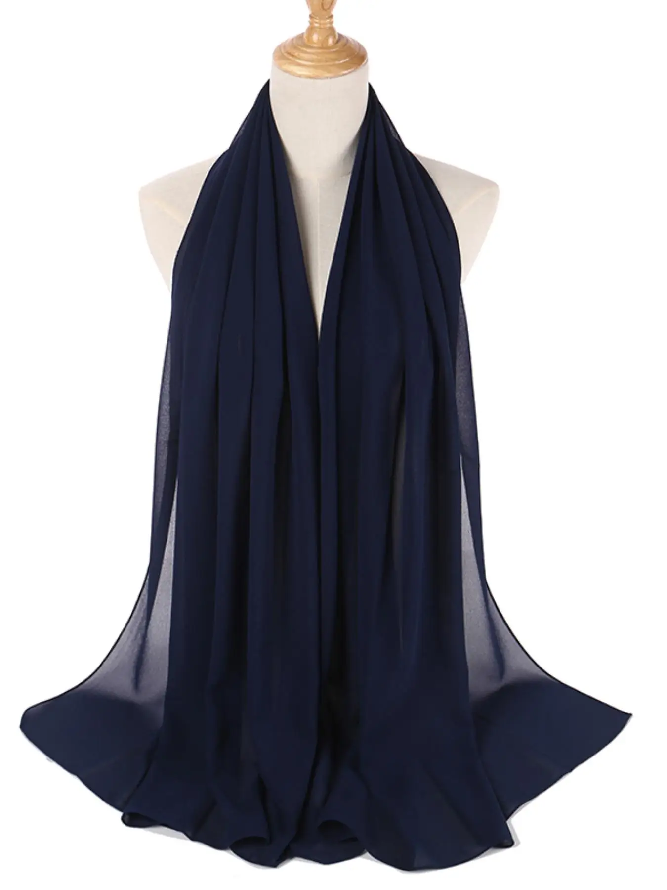 Ramadan Simple Summer 2024 Plain Chiffon Bubble Wrap Polyester Hijab, Fashion Casual Muslim Clothing Scarf for Women, Soft Khimar, Women Accessories A