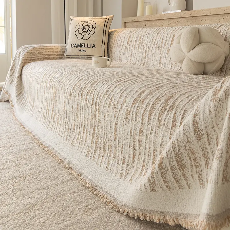 Simple Striped Sofa Blanket, Skin-Friendly, Child Friendly, Anti-Scratch, Multi-Scene Use, Home Decor, Decorative Sofa Protector, Pet Friendly, Easy Clean, Sofa Couch Covers, Slipcovers For Couches And Sofas, Sofa Slipcover, Sofa Protector Slipcover