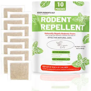 10 Pouches Natural Peppermint Oil Mouse Repellent – 10 Pouches Rodent Repellent, Pest Repellent Safe for Pets & Kids, Eco-Friendly Mice Repellent