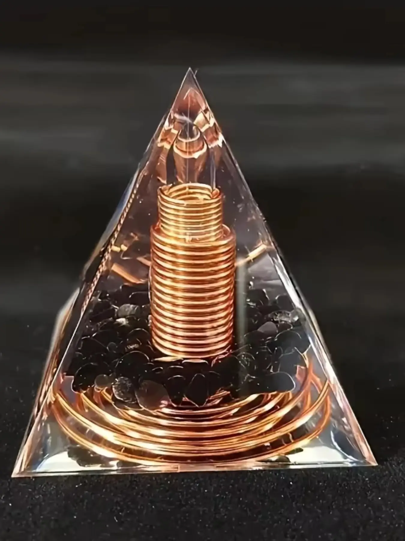 Oolite Pyramid with Obsidian, Yoga Energy Boost, Crystal Gift, Home Office Decor, Balance Your Energy, Healing Crystals, Natural Crystal Tower, Crystal Decorative Ornaments