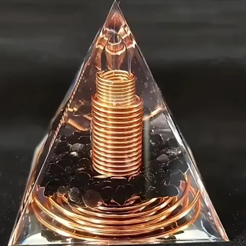 Oolite Pyramid with Obsidian, Yoga Energy Boost, Crystal Gift, Home Office Decor, Balance Your Energy, Healing Crystals, Natural Crystal Tower, Crystal Decoration