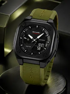 Skmei Dual Display Electronic Watch, Youthful Style with Night Light, Clear Digital Display, 50m Waterproof, Casual Analog-Digital Watch