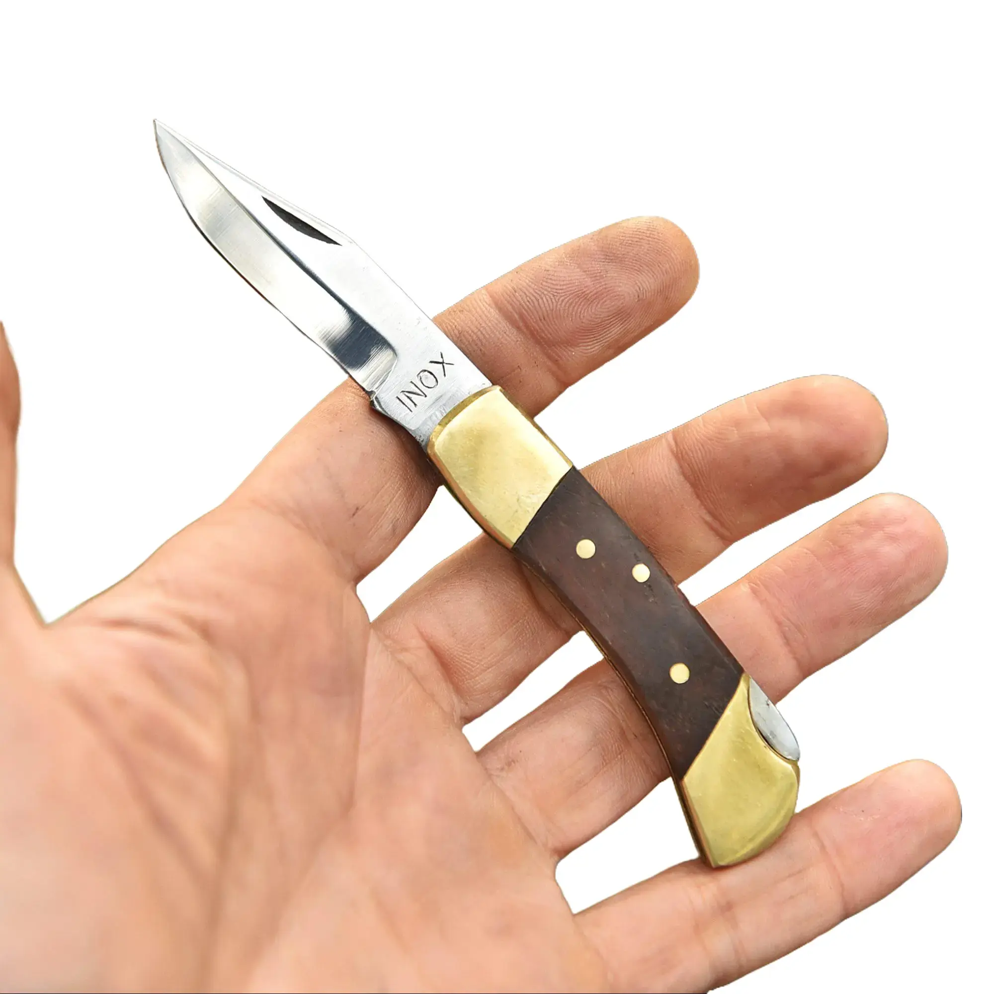 Hand Forged Carbon Steel Blade PocketKnife PakkaWood Handle Folder Mini