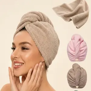 Quick Dry Microfiber Hair Towel Wrap | Super Absorbent Anti-Frizz Hair Turban for Women with Wet & Curly Hair