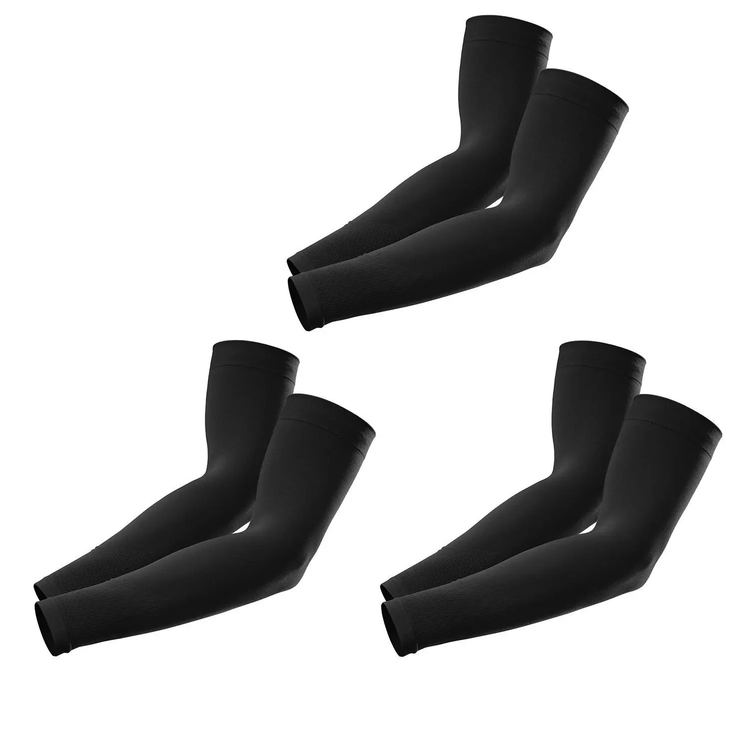 3 Pairs Summer Cooling Ice Silk Arm Sleeves UV Sun Protection Breathable Outdoor Sports Cycling Driving Golf Fishing Anti-UV Arm Cover for Men Women