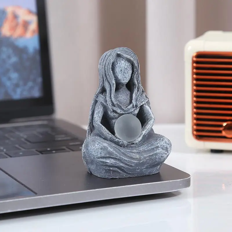 Moon Goddess Statue, Modern Art Plastic Resin Decor - Tabletop Statues for Indoor Home Ornament (Living Room, Bedroom) & Outdoor Garden Use, Plastic Resin Statues, Rock Garden Sculptures & Statues