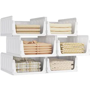 Lifewit Stackable Closet Organizers & Storage Bins for Clothes, Sweaters & Pants, Space-Saving Shelf Organizers for Bedroom, Dorm, RV & Pantry