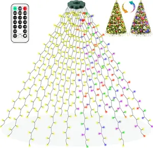 Christmas String Lights for Tree, 400 LEDs 6.6FT x 16 Strands 11 Modes Waterfall Fairy Twinkle Light with Remote&Timer-Warm White/Multicolor
