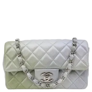 Pre-owned CHANEL Leather Crossbody Bags Classic Rectangular Flap Mini Quilted Iridescent Crossbody Bag Multicolor