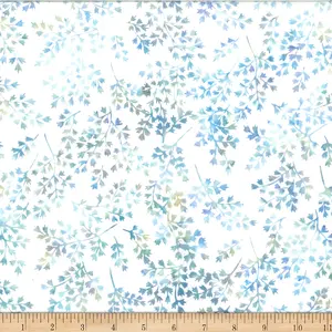 Fabric Hoffman Baby Blue Leafy Arctic Bali Batiks by the Quarter Yard X2619-708