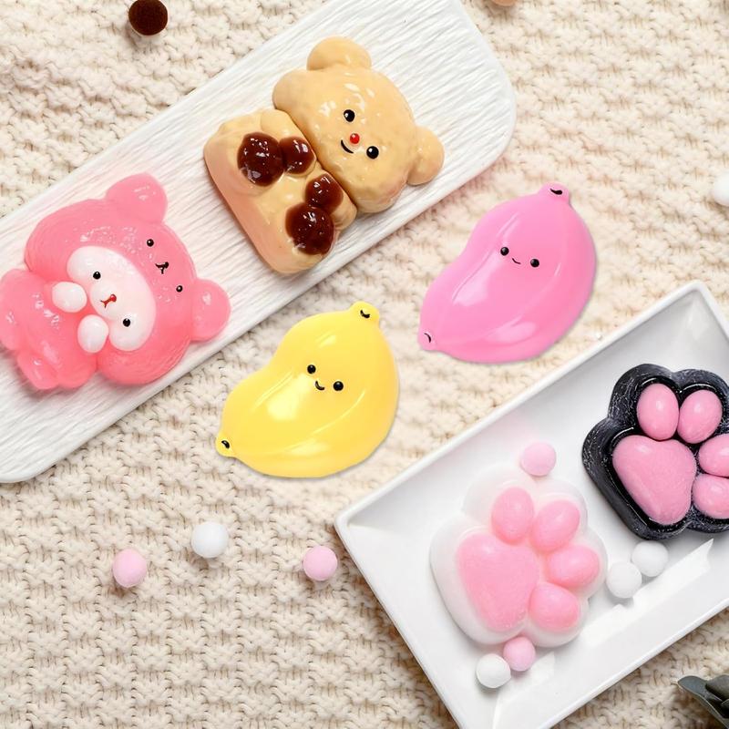 Taba Squishy Fidget Toys 6Pcs, Stress Relief Sensory Squeeze Toys for Kids & Adults, Kawaii Taba Squishies for Party Favors, Classroom, Valentine's Day Gifts, Goodie Bags Stuffers