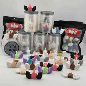 Articulted Flying-F's - Unique Handmade Decorative Items with Winged Design and Colorful Finger Accents for Home Decor desktop