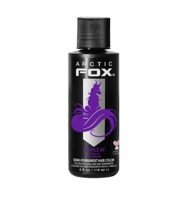 ARCTIC FOX Semi-Permanent Hair Dye Purple AF - Vegan Ammonia-Free - 4 fl oz | Vivid and Vibrant, Cruelty Free, Ammonia Free, Peroxide Free, , Cream Formula