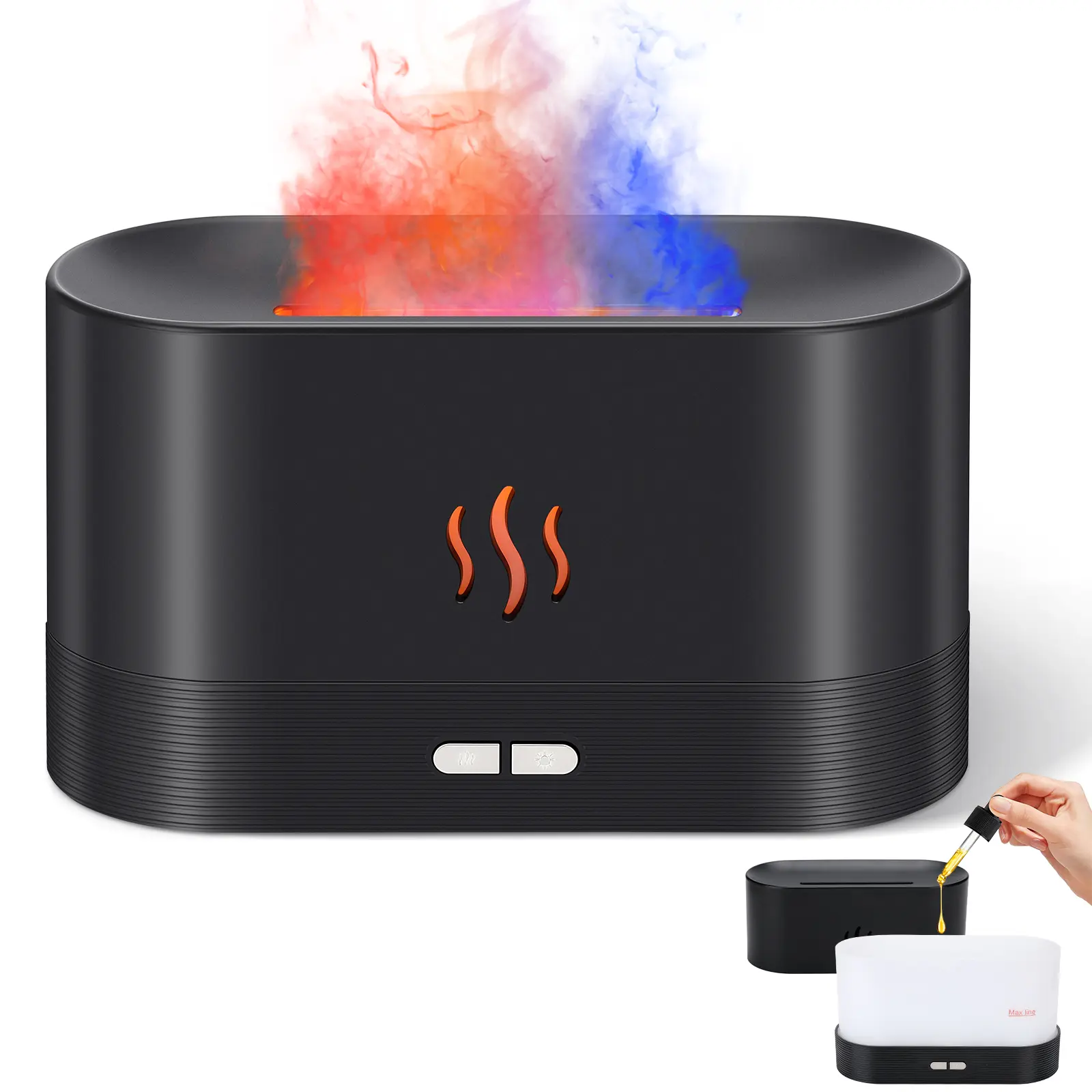 Essential Oil Diffuser with 7 Color Flame Effect Ultrasonic Aromatherapy Humidifier Noiseless Auto Shut Off for Home Bedroom Office Yoga Gifts Under 100 Dollars