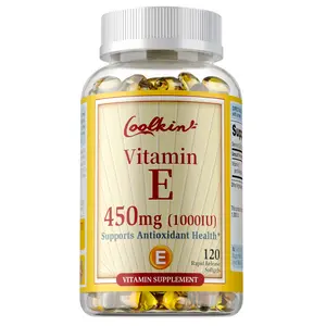 Coolkin Vitamin E Dietary Supplement, Antioxidant Support Nutritional Capsules, 120 Capsules, 450 mg.