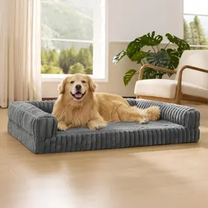 Bedsure Orthopedic Dog Beds for Extra Large Dogs, Waterproof Memory Foam Pet Bed with Sides, Non-Slip and Egg-Crate Foam Big Dog Couch Sofa with Washable Removable Corduroy Cover