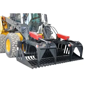 72" Rock Grapple Bucket Skid Steer Attachment – Sift Rocks & Grab Brush, Dual Independent Grapple Arms, 3/8" Tines, 1/2" Grapple Teeth | Heavy Duty | Farm | Land Clearing Tool