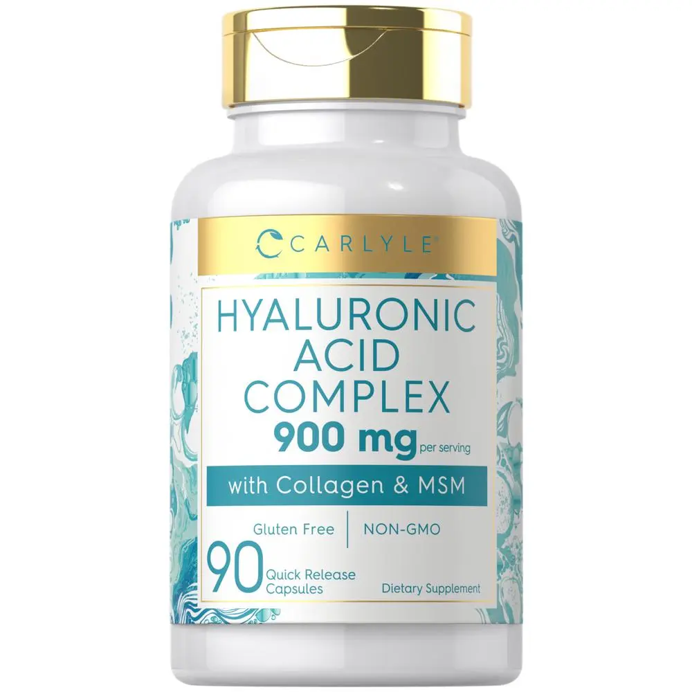 Carlyle Hyaluronic Acid Complex 900 mg | with Collagen and MSM | 90 Capsules | Non-GMO, Gluten Free Supplement Carlyle Hyaluronic Acid Complex 900 mg | with Collagen and MSM | 90 Capsules | Non-GMO, Gluten Free Supplement