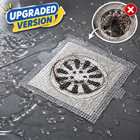TAKOO Upgraded 10 Pcs Disposable Round Standing Mesh Sticker Drain Filter, Waterproof Anti-Clogging Installation-Easy Transparent Bathroom Gadget, Bathtub Accessories for Household Floor Drain Covers
