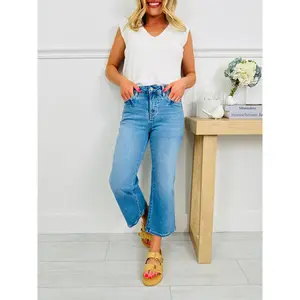 Triple The Fun Tummy Control Cropped Wide Leg Jeans in Three Inseams