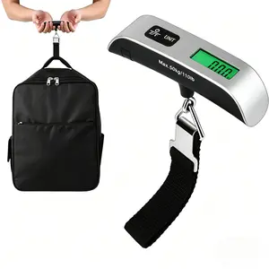 Digital Luggage Scale, 110lb Portable Suitcase Weight Scale for Travel with Backlit LCD, 4-Unit Switching, Non-Slip, Luggage Scale for Luggage, Backpacks, Packages
