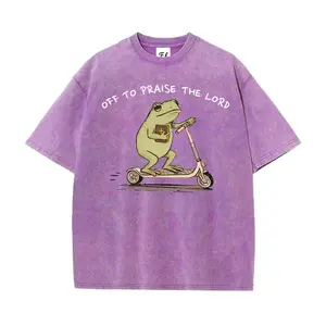 ”OFF TO PRAISE THE LORD“S~5XL Oversize Unisex Washed T-Shirt for Women and Men's Unisex Fit Batik Cotton Oversize Streetwear Menswear  Super Soft Pre-Shrunk