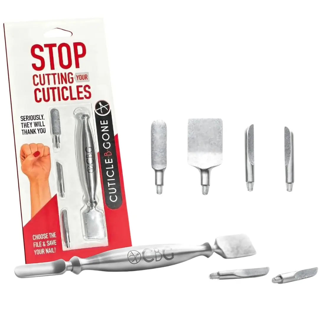 Nail Care Tool, Cuticle Remover Tool with Interchangeable Attachments, At Home or Travel Ready Pedicure & Manicure Tool, Gentle Cuticle & Hangnail Grooming for Finger Nails & Toe Nails