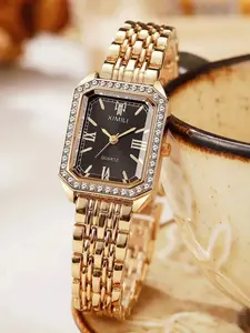 Fashion rectangular women's crystal watch quartz watch watch (without box) Fashionable Stylish Watch
