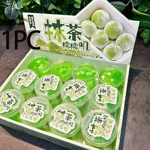 High Aesthetic Bubble Clay Crystal Mud, Squishy Stress Relief Toy, Matcha Cherry Blossom Crystal Mud Rice Cake Bubble Clay, Non-Sticky Large Jar Bubble Mud