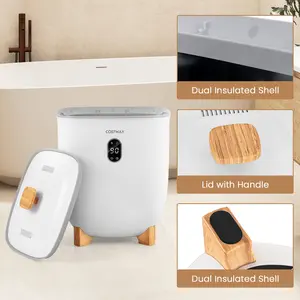 COSTWAY - 20L Towel Warmer Bucket with PTC Air Heater for Rapid and Even Heating-White