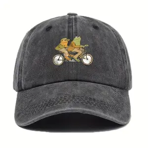 Classic Retro Fun Funny Style Toad and Frog Print Men's Baseball Cap, Suitable for Outdoor Cycling, Walking, and Traveling