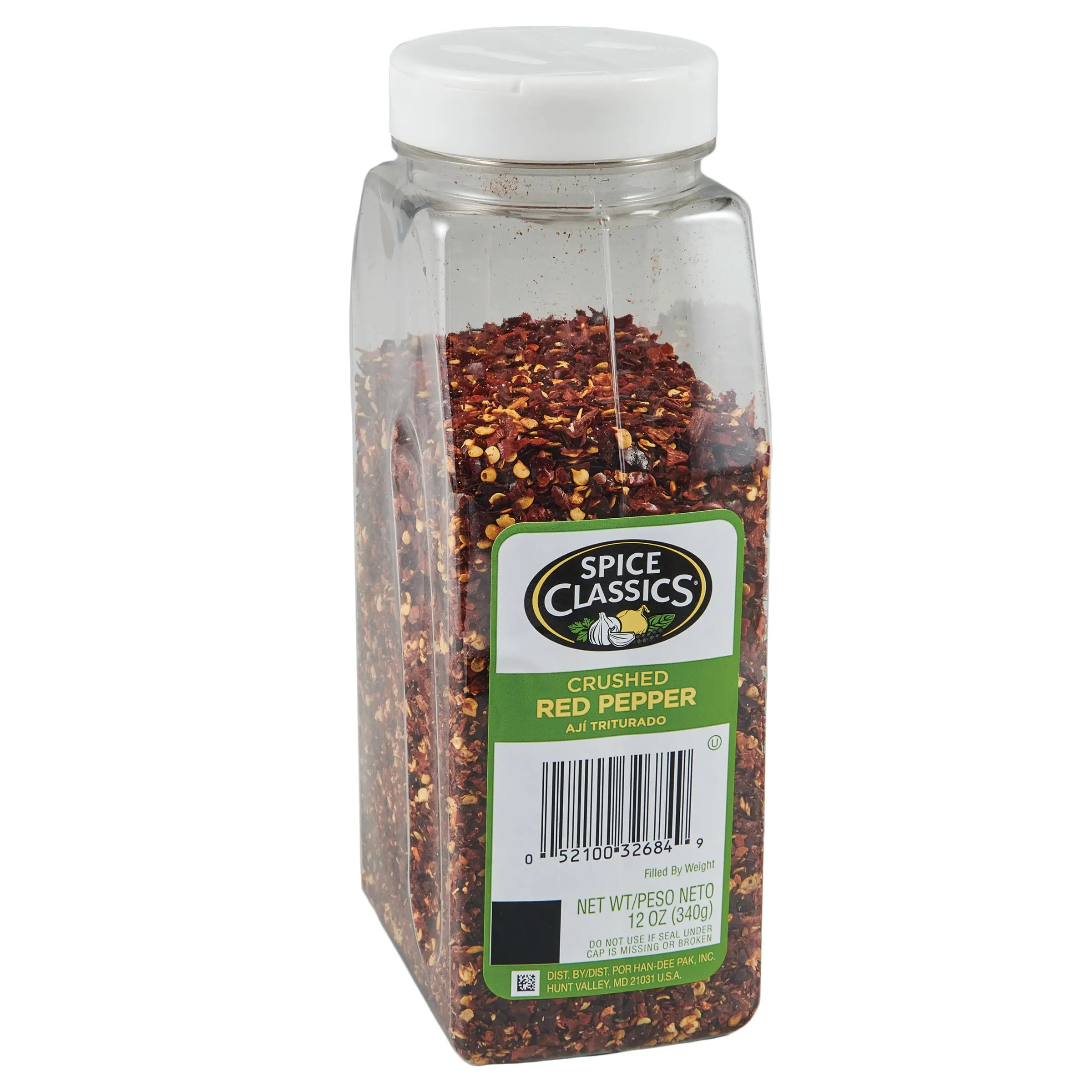 Spice Classics Crushed Red Pepper, 12 oz - One Ounce Container of Dried and Chili Pepper Flakes Great for Pizza, Chowder, Seafood, Pasta